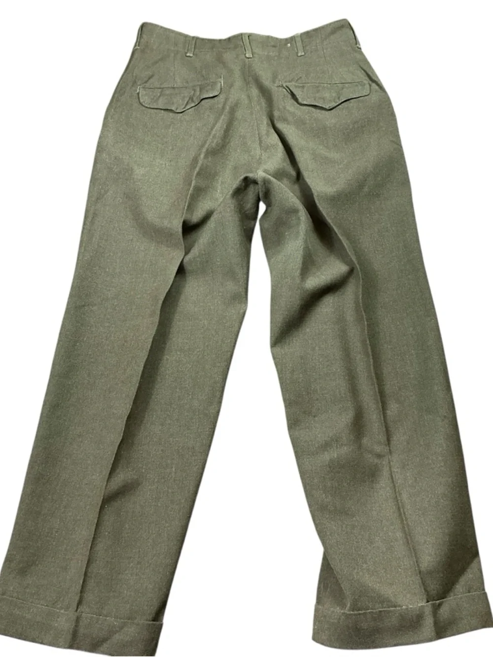 Vintage 1940s US military wool high waist button fly trousers 30x28 USA